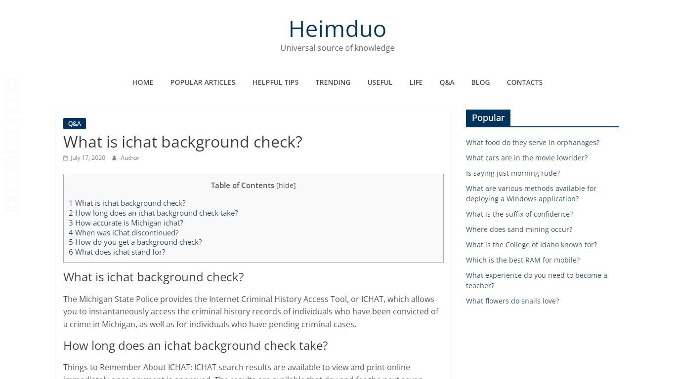What is ichat background check? – Heimduo